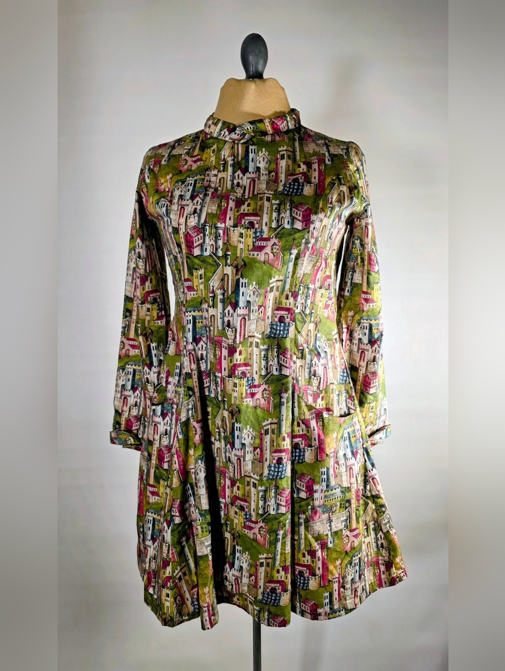 Samantha Pleet Cotton Castle Print Dress